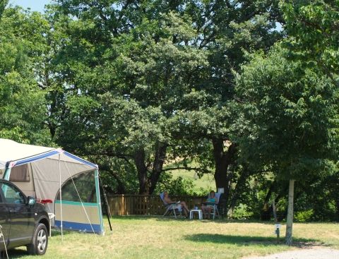 Pitch with shaded terrace